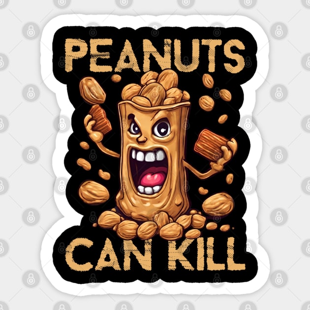 Shell Shocked: The Angry Peanut Strikes Back Sticker by LopGraphiX